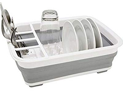 Collapsible Space Saving Dish Drainer Compact Storage Home Camping Caravan Rack