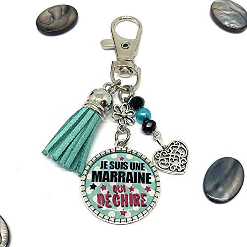 Porte clés Marraine Bijoux de sac Je suis une Marraine qui déchire