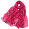 Pluto & Fox Damen Foulard bestickt mit Blumen Seidenschal Elegantes Retro-Design Schal Halsstola (Fuchsie)
