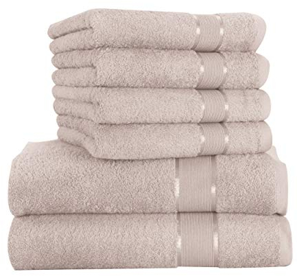 Mixibaby Handtuchset 6 TLG. 4X Handtuch 50 x 100cm 2X Duschtuch 70 x 140cm 100% Baumwolle, Farbe:Beige