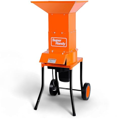 SuperHandy Leaf Mulcher Shredder Electric Waste Management Heavy Duty 120V AC 11 Inch Cutting Blade 0.5 Inch Cutting Capacity for Leaves, Grass, & Clippings