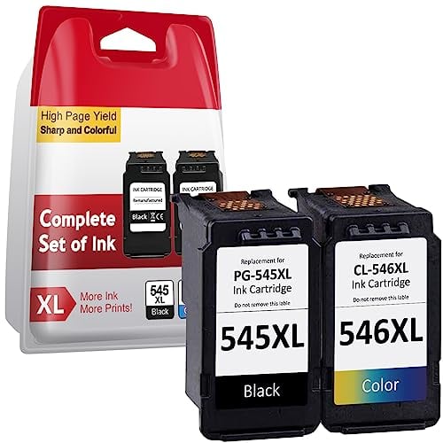 Druckerpatronen 545 546 XL, Kompatibel für Canon Druckerpatronen 545 546 XL Original Multipack, PG-545 CL-546 für Pixma TS3400 TS3100 TS3150 TS3300 TS3350 TS3450 TR4500 TR4551 MG2500 MG2550s MX495