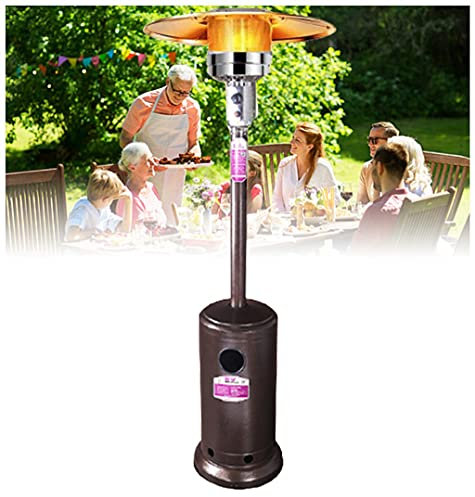 Parasol Chauffant en Acier Inoxydable, Chauffage d'extérieur Gaz 13Kw GPL A Parasol avec roulettes 224 cm de Hauteur Adapté Au Jardin, Aux Restaurants, Aux Bars, Aux Barbecues Gold