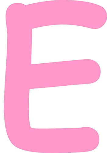 Kleckerliese Alphabet Buchstaben 10cm selbstklebende Aufkleber Wand Fenster Tür Boote Auto Kinderzimmer STICKER E - Höhe 10cm, Farbe Rosa