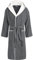 Egeria CAIRO Unisex Bademantel mit Kapuze für Damen und Herren - Anthrazit/Weiß - Gr. XL