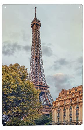 artboxONE Metall-Poster 20x30 cm Städte Beautiful Paris City von Künstler Manjik
