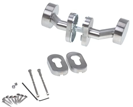 Aqbau® Set 2x Türknauf Edelstahl Zylinderform Türknopf Knauf Rosette PZ