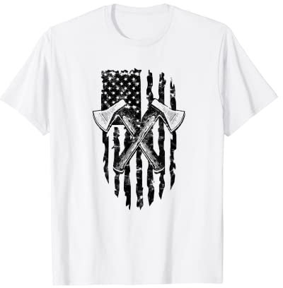 Axe Throwing Hatchet American Flag Tree Vintage - Thrower T-Shirt