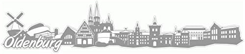Samunshi® Oldenburg Skyline Aufkleber Sticker Autoaufkleber City Gedruckt - 20x4,3cm grau