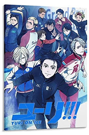 on ICE YURI! on ICE Japanisches Anime-Poster, Filmposter, Poster für Raum, ästhetisches Malen, auf Leinwand, Wandkunst, Poster, Scrollbild, Druck, Wände, Dekoration, Heimposter, 30 x 45 cm