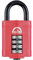 Squire Heavy Duty Padlock (CP50RED) - Toughest Steel Shackle - 4 Wheel 50mm Wide Combination Padlock (Red) - Alloy Steel for Corrosion Resistance - Weatherproof Lock for Home, School & Garage