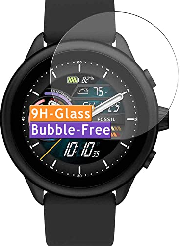 Vaxson 3 Pièces Protecteur d'écran Verre Trempé, compatible avec Fossil Smartwatche Gen 6 FTW4070 FTW4071 FTW4069 44MM, 9H Screen Protector Film Guard Autocollant