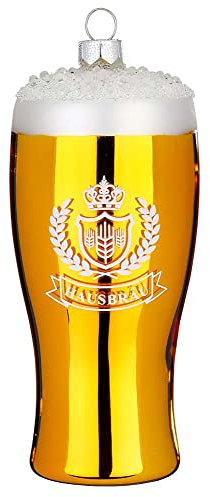 Inge Glas Christbaumschmuck Weihnachtskugel Figur Bier | Christbaumkugel Weizen 11cm | Weizenglas Bierglas (Weizen)