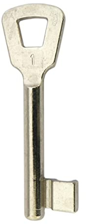 Buntbartschlüssel der Serie Nemef | Schweifung 1| Ersatz-Schlüssel für Zimmertüren und fast alle Buntbart-Schlösser | komplett aus Metall (Guss) | Gesamtlänge 90 mm