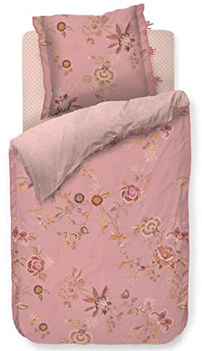 Pip Studio Bettwäsche Cece Fiore Rosa Blumen Blüten Geblümt Gemustert Bumen Pink Wendeoptik Perkal, Größe:155 cm x 220 cm