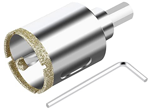 ASNOMY Scie Cloche Diamantée 32 mm avec Foret Guidage de Centrage, Scie Cloche Carrelage avec revêtement diamant, Foret trépan Diamant pour verre, carrelage, céramique, marbre, granit