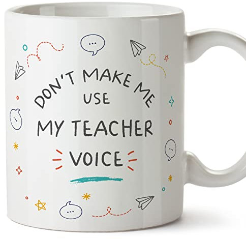 Mugffins Tasses pour PROFESSEUR - En Anglais - Cadeau original - Teacher voice - 11 oz / 330 ml