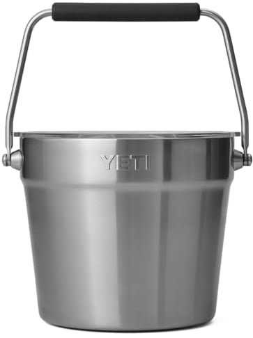 YETI Rambler Beverage Bucket, Double-Wall Vacuum Insulated Ice Bucket with Lid, Stainless Steel