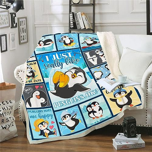 TRIKPTEY Süße Pinguin-Geschenkdecke