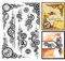 GLOBLELAND Transparente Stempel Mit Zahnradhintergrund, Dekorative Silikon Stempel Für Kartenherstellung, Scrapbooking Und Basteln