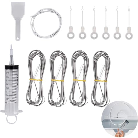 13 Piezas Kit de Limpieza de Nevera, Herramienta de Limpieza del Refrigerado, Kit de Limpieza del Orificio de Drenaje del Refrigerador para Limpieza de Refrigerador