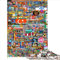 YOITS Puzzles für Erwachsene und Kinder, World Pixel Art, 1000-teiliges Holzpuzzle, Spielzeug für Erwachsene, Jungen und Mädchen ab 12 Jahren, Lernspiel, Größe (50x75 cm)