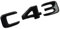 DKTR ABS Chrom Schwarz C 43 Logo C43 Emblem Buchstaben Kofferraum Abzeichen Aufkleber kompatibel for Mercedes Benz C43 AMG W204 W205 Aufkleber Zubehör (Color : Glossy Black)