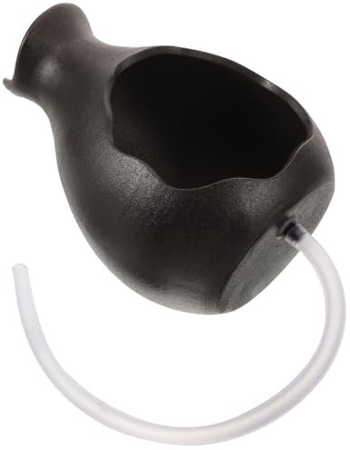 BESPORTBLE Fontaine Eau Jarre Céramique pour Aquarium Et Jardin Distributeur Décoratif avec Cascade Accessoire De Filtration pour Bassin De Poissons Design Classique Pot Noirsans Pompe