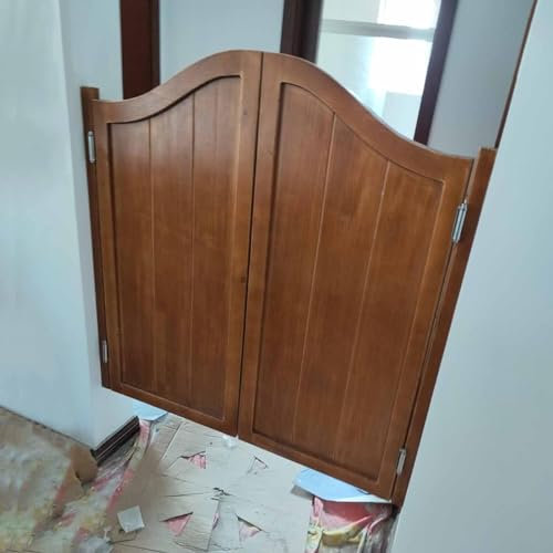 Swinging Doors Brown, Western Cafe Swing Doors for Kitchen Bathroom Doorway, Indoor Half Waist Door Gate (Size : W130xH90cm(51 1/8 x35 3/8))