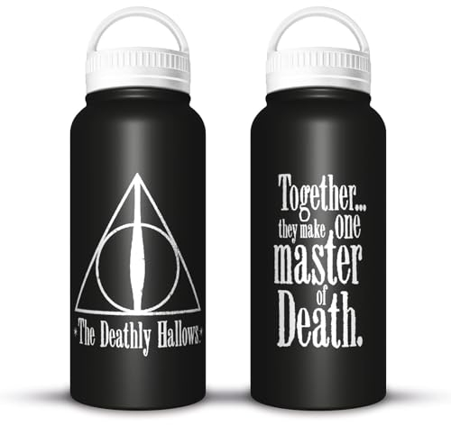Harry Potter Pyramid International - Termo de metal de las Reliquias de la Muerte, 1000 ml, diseño aislado premium, talla única