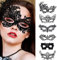 ZXYue Spitze Maske, 6 Stück Venezianische Dame, Katzenmaske Halloween Schwarz Sexy Lace Augenmaske für Maskerade, Karneval, Abendkleid, Tanz Ball Party, Valentinstag