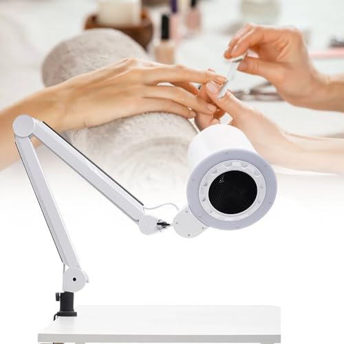 Original Vacuum Nail Dust Collector, Low Noise Desktop Nail Dust Extractor, Nail Powder Trap with Built-in Dimmable LED, Fan Operating Speed 4300rpm, for Pedicure & Manicure