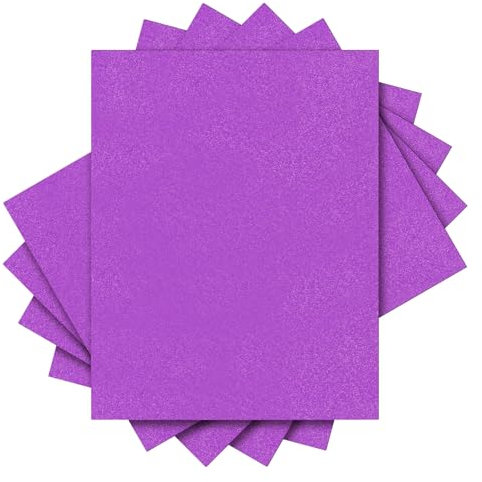 sourcing map 5PCS Glitter HTV Heat Transfer Vinyl Sheets, 12 x 10 Inch Deep Purple Glitter Iron on Vinyl for T-Shirts DIY Heat Vinyl Design Easy to Cut & Weed