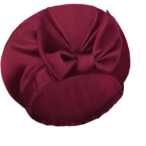 Duschhaube Damen Elastische Duschkappe Wasserdichte Duschhauben Wiederverwendbare Dusche Kappen für Mädchen Frauen Damen Salon(Rot)