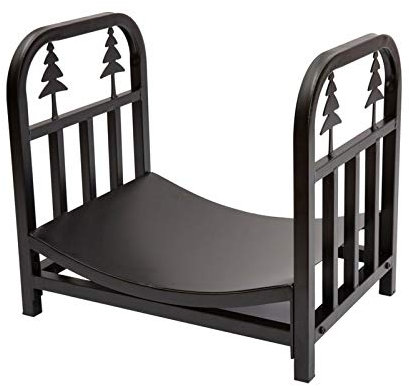 SmPinnaA Fireplace Tool Rack Christmas Tree Black Metal Firewood Holder Rack Heavy Duty Firewood Racks Indoor Outdoor Log Rack Lumber Storage Stacking Firewood Rack