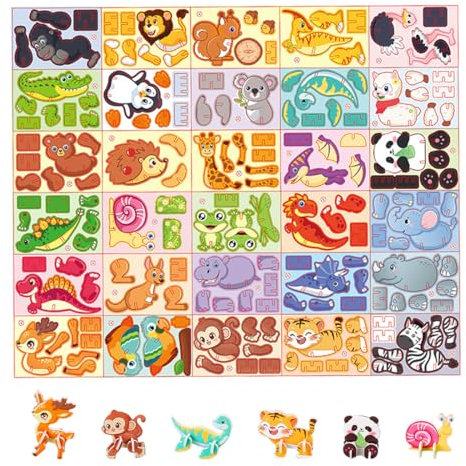 WUSJCOF 30 Paket 3D Puzzle Kinder Spielzeug Lernspielzeug Geschenke für Kinder und Mädchen, Mädchen Spielzeug Jungen, Geschenke für Jungs (Geburtstag, Weihnachten)