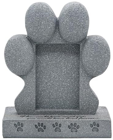 szaluyk Grabstein für Hunde, Hundeopfer-Grabstein, Pfotenform, Haustier-Grabsteine, Fotorahmen, wetterfeste Katzen-Grabsteine für drinnen und draußen