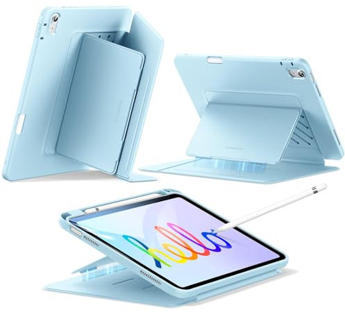 ESR for iPad (A16) 11th Generation Case, iPad 11th/10th Gen Case (2025/2022), Vertical Stand Cover, Multi Stand Angles, Ultra-Stable Cover with Pencil Holder, Flip Magnetic Series, Sky Blue