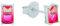 Amor Ohrstecker 925 Sterling Silber Damen Ohrschmuck, mit Glas, 0,6 cm, Pink, Kommt in Schmuck Geschenk Box, 2039966