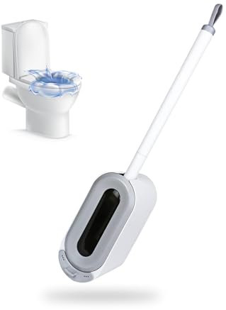 1 Set Brosse Toilette Murale avec Support, PHMING Balai Toilette WC, Brosse Toilettes pour Salle de Bain, WC, Facile à Installer et Pratique (Gris Clair)