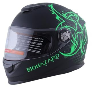 Kinder Integralhelm Bio-Hazard AHP – Motorradhelm für Kinder, ABS-Schale, robuster Kinderhelm für Downhill, Quad und Motocross, grün (XS)