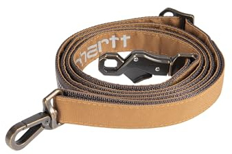 Carhartt Field Hundeleine, strapazierfähiges 600-Denier-Gewebe mit verstellbaren D-Ring-Metallbeschlägen, Carhartt Brown, Größe S