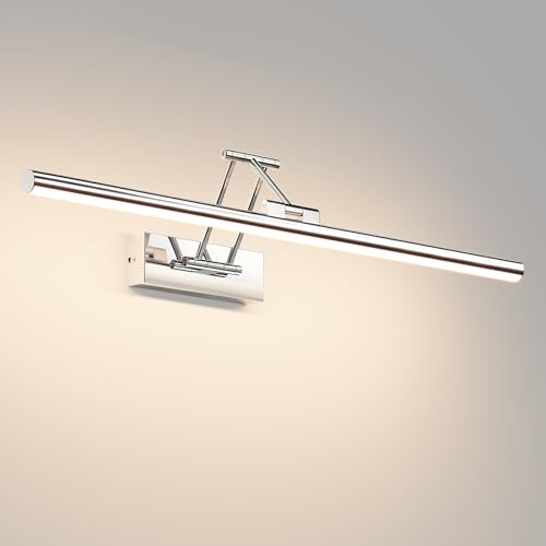 Klighten LED Spiegellampe Bad 60cm,20W 1500LM,4000K,Chrom | Drehung Spiegellampen für bad IP44, Spiegelleuchte Badezimmer, LED Badspiegelleuchten Badezimmerspiegel