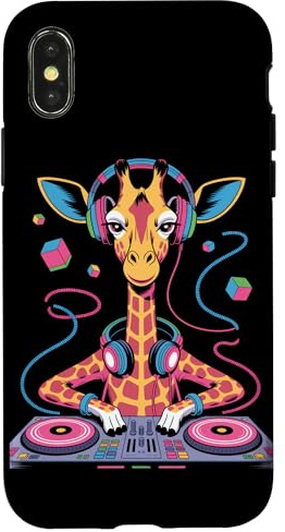 DJ Jirafa Divertida con Auriculares Carcasa para iPhone X/XS
