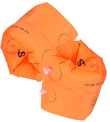 Flotas De Brazo De La Válvula a Prueba De Fugas-19x24cm/7.4x9.4in Mangas De Baño Fáciles De Natación, Entrenadores De Natacin Seguros para Los Brazos | Alas De Agua De Construcción De Confianza Suave