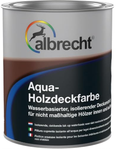 Albrecht Aqua‑Holzdeckfarbe Schokobraun 750 ml | Wasserbasierte Holzschutz‑ & Deckfarbe | Hoch witterungsbeständig & isolierend | Elastische Holzfarbe für außen & innen