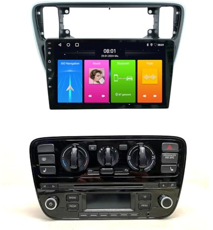 9'' AHD Multimedia GPS Navigator Canbus RDS/FM DIN SWC Radio Player Stereo WiFi Bluetooth CarPlay Android MirrorLink‌ Kompatibel mit Seat MII/Skoda citigo E-Citigo/V W UP/lbiza Sportcoupe 6J1 6J5 6P1