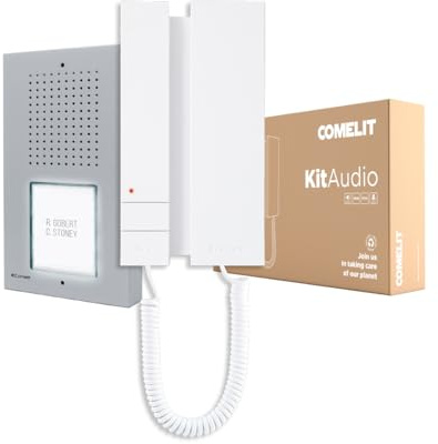 Comelit KCA5061B Kit Citofono 5 Fili con Cornetta e Apriporta | Kit citofono completo per casa, con pulsantiera esterna, cornetta e apriporta. Per sistemi Comelit 5 fili
