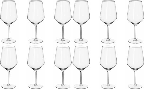 alpina Weingläser Rotwein - Weingläser Set 6 Teilig - Weinglas 53cl - Spülmaschinenfeste Rotweingläser - Wein Geschenk für Rotwein - Glas, Weiß (Packung mit 2)
