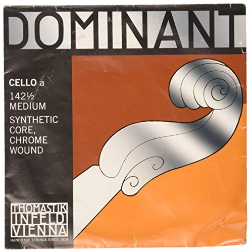 Thomastik Einzelsaite für Cello 1/2 Dominant - A-Saite Nylonkern, Chrom umsponnen, mittel